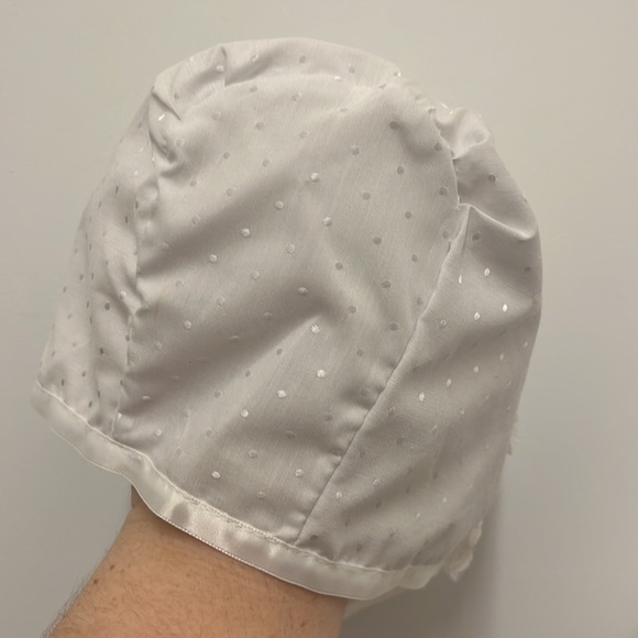 Vintage 3 Month White Baptism Christening 3-Piece Dress Cape Bonnet Sweet‎ Lace - Picture 8 of 12